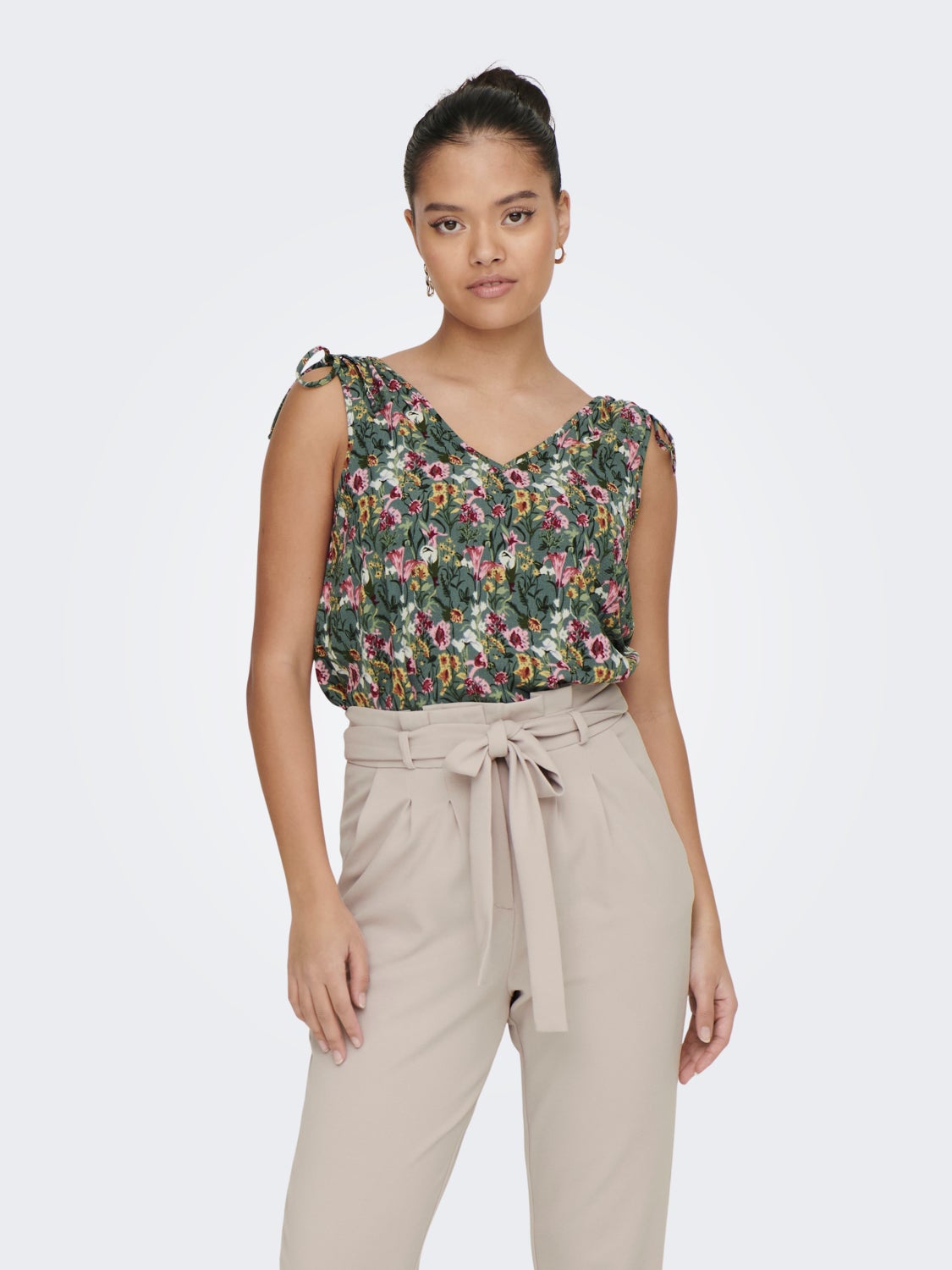 V-Neck Top With Strap Details