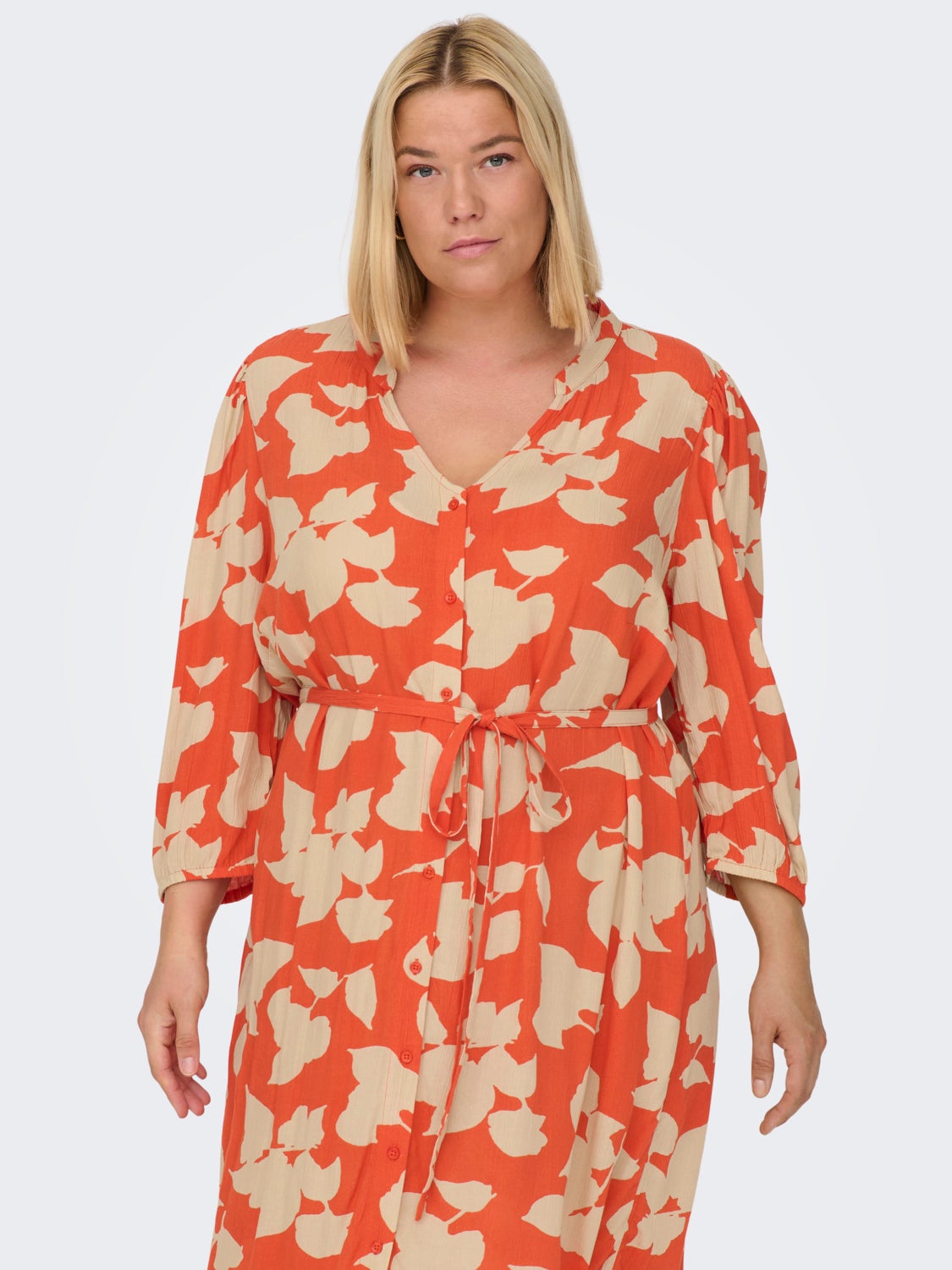 curvy midi dress with print