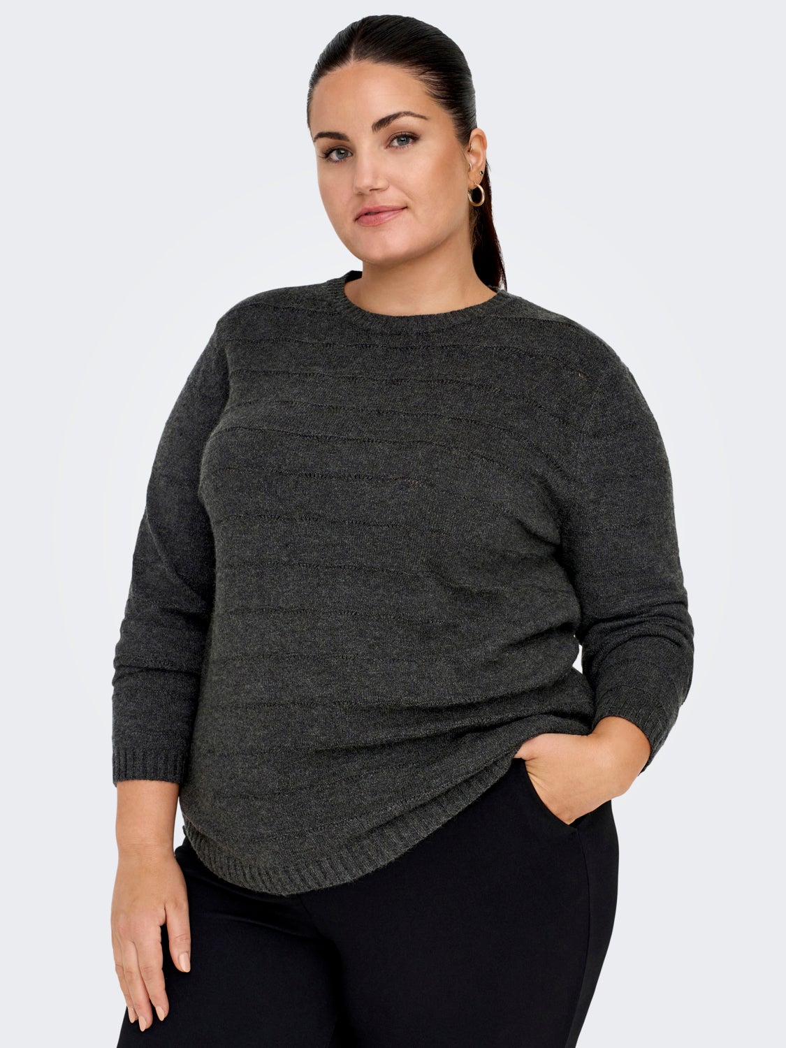 Curvy o-hals sweatshirt