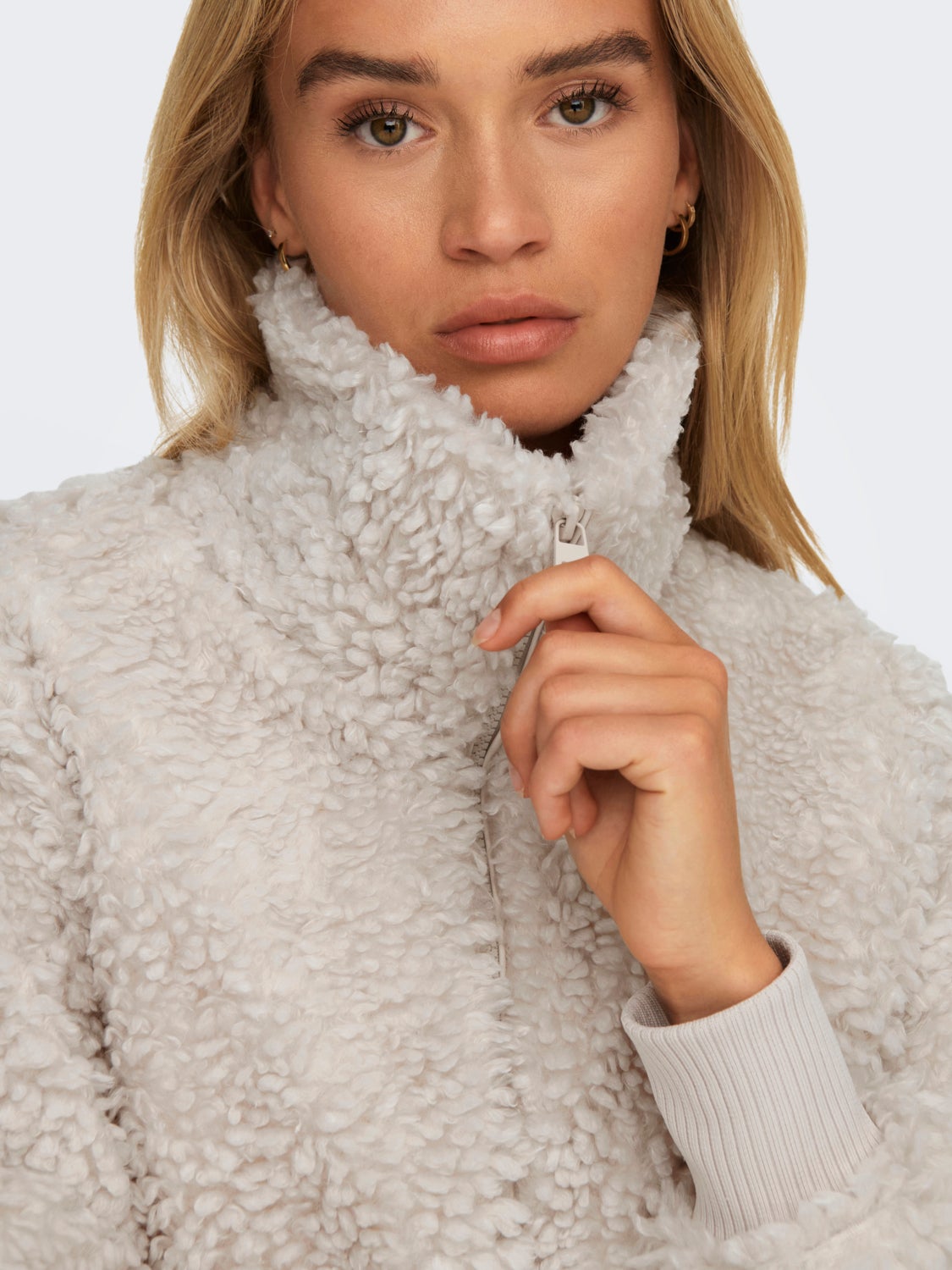 Teddy jacket with high neck