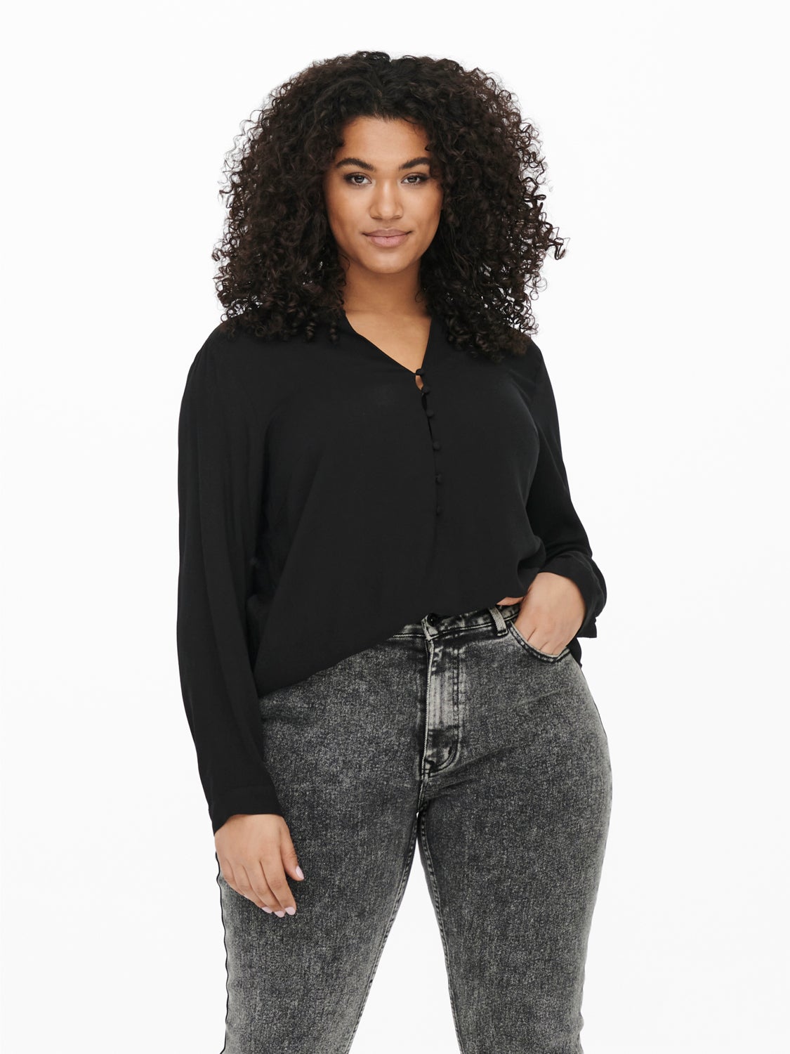 Curvy viscose Long Sleeved Top
