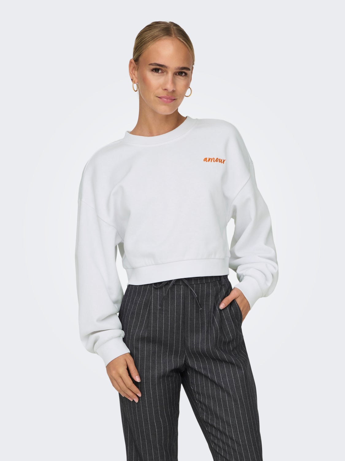 Cropped o-neck sweatshirt