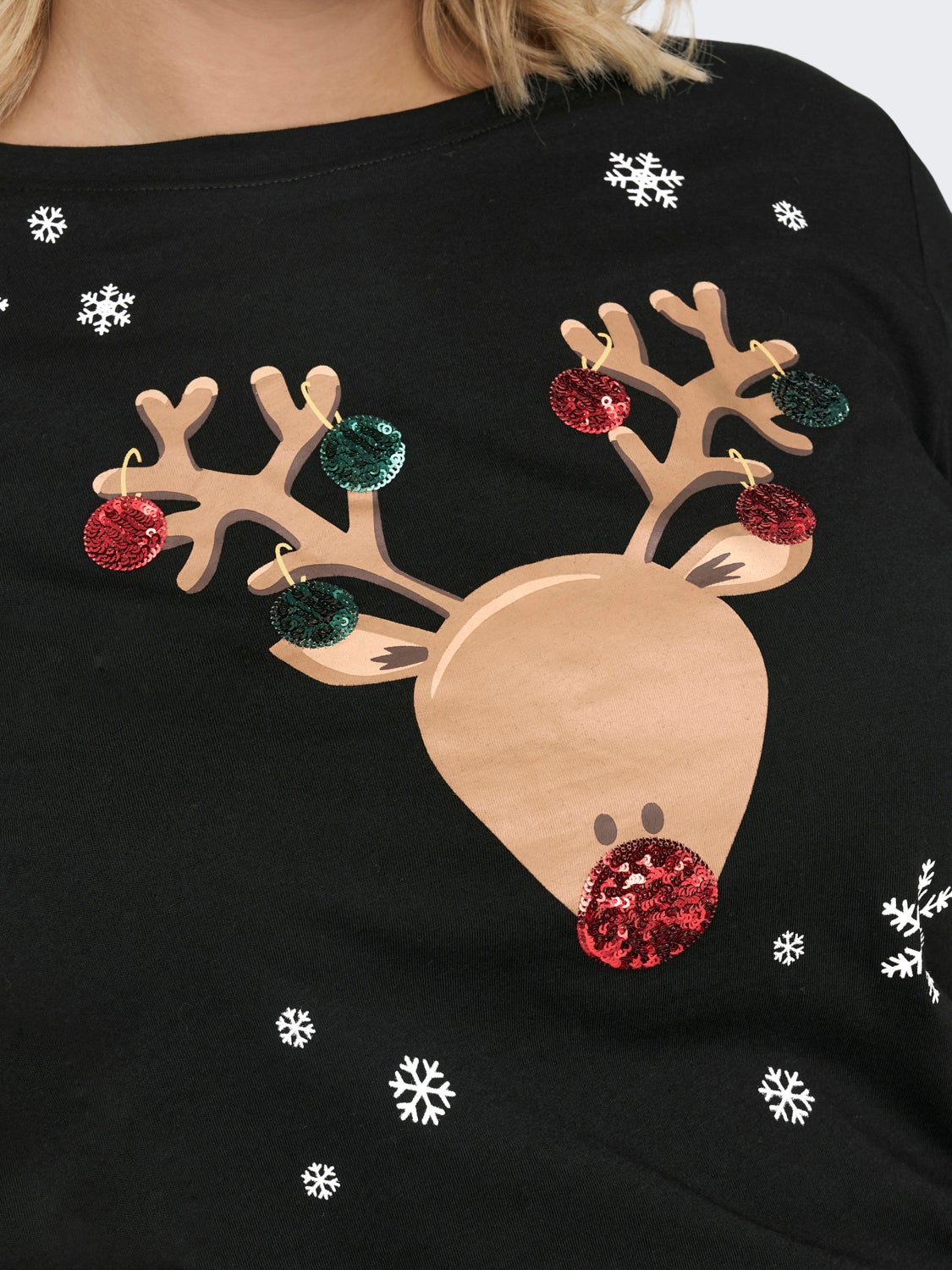 Curvy christmas detailed t-shirt