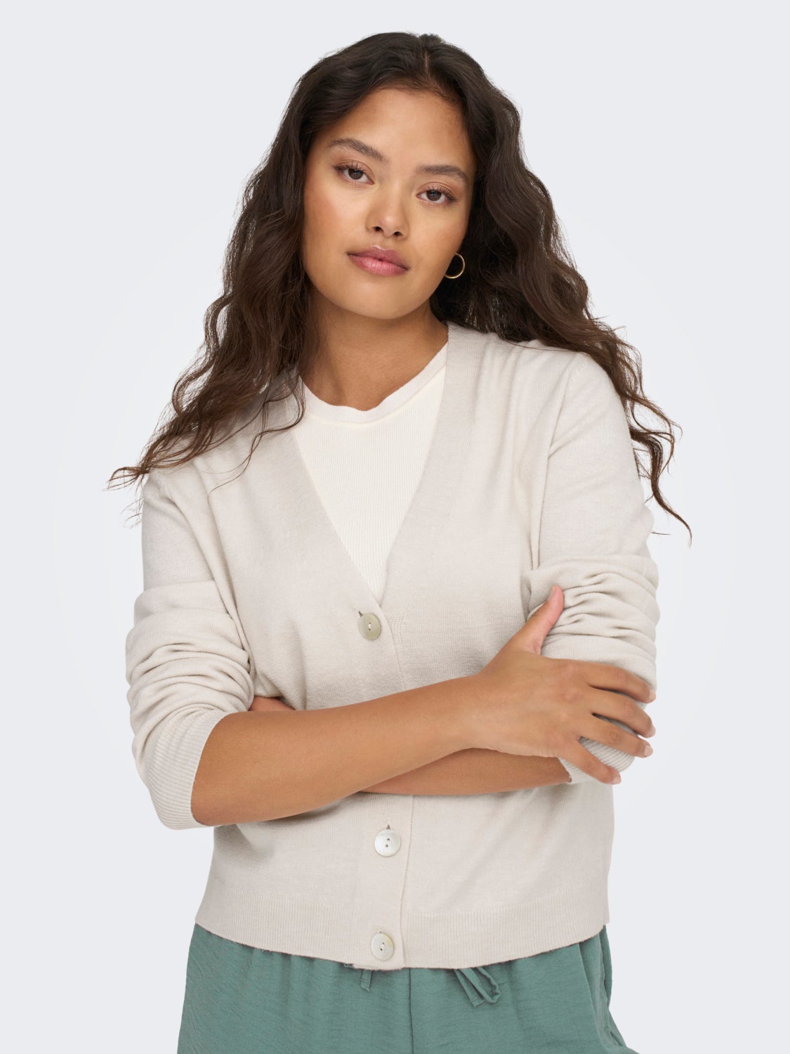 v-neck cardigan with buttons