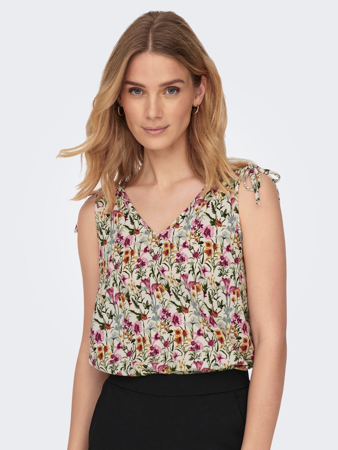 V-Neck Top With Strap Details