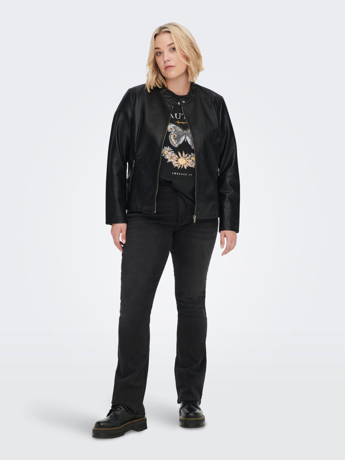 Curvy Faux Leather Jacket