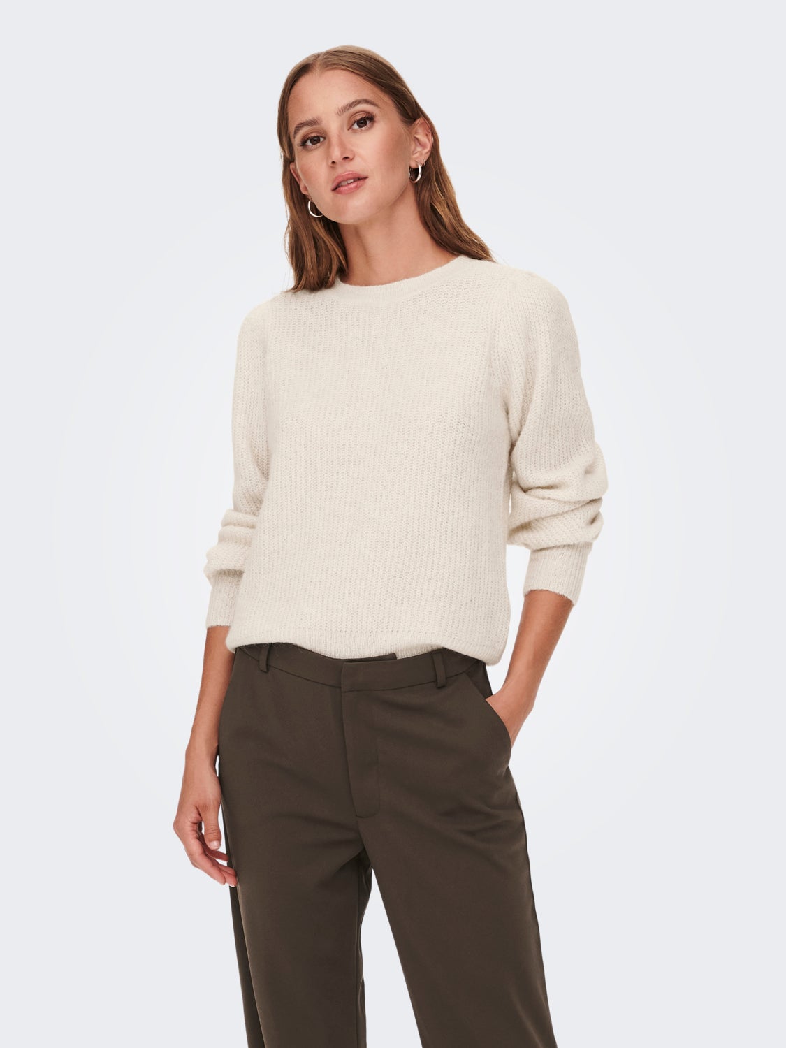 Puff sleeved Knitted Pullover
