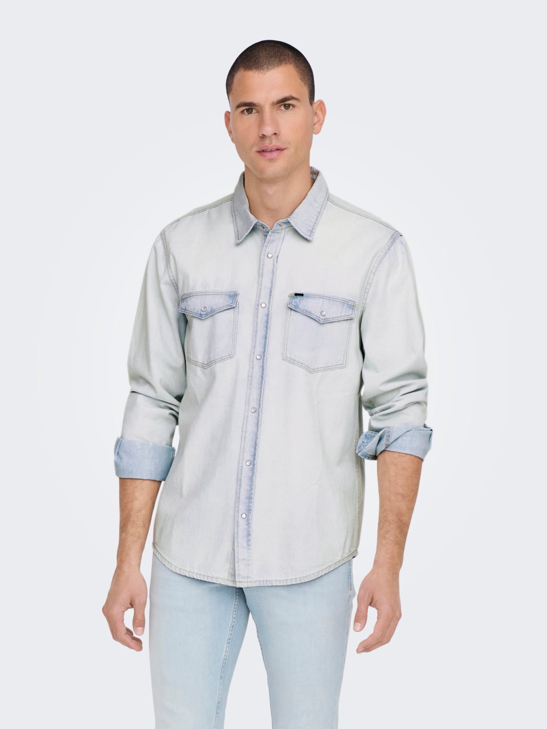Denim shirt with chest pockets