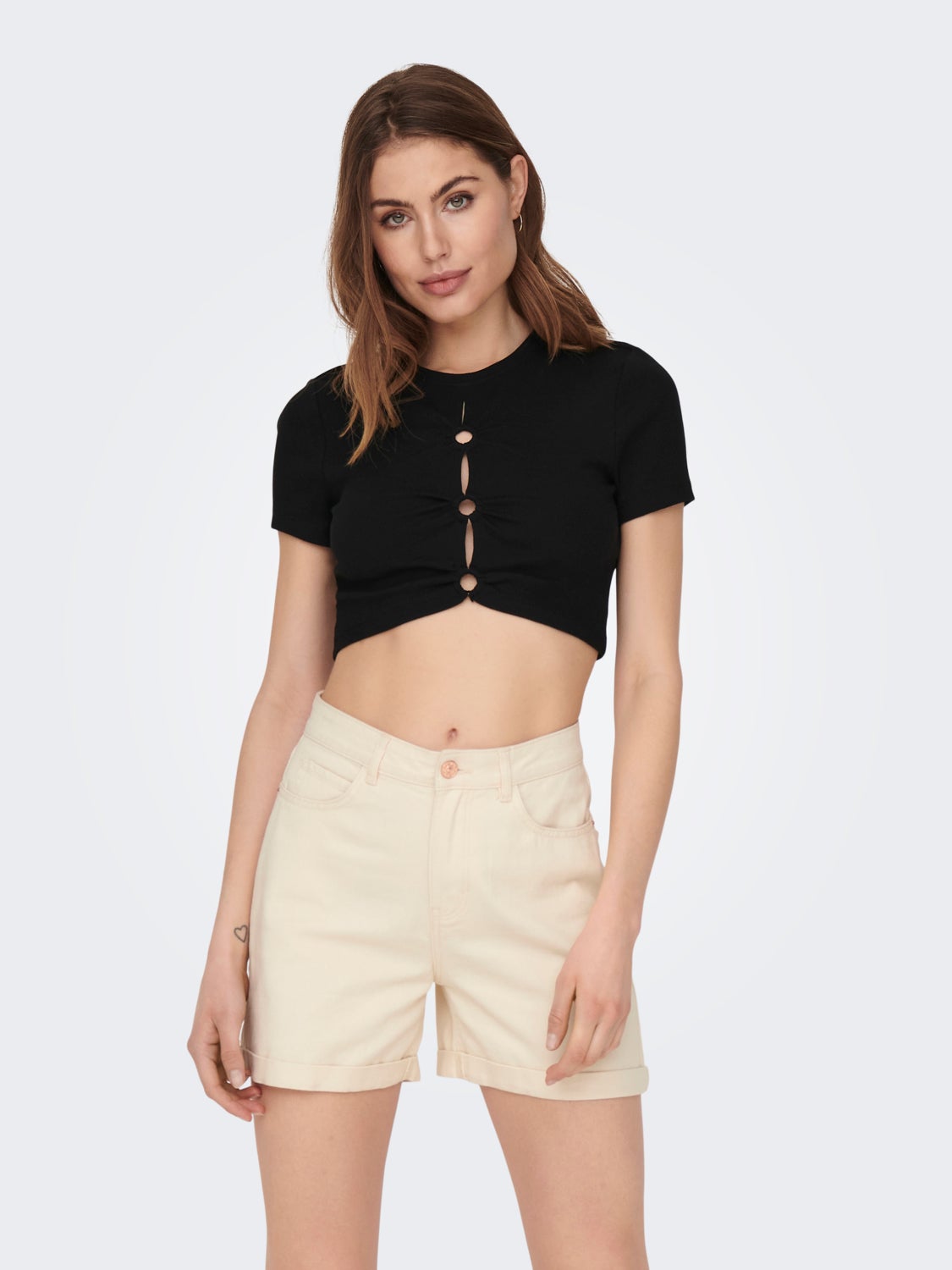 Cut Out Detailed Cropped Top