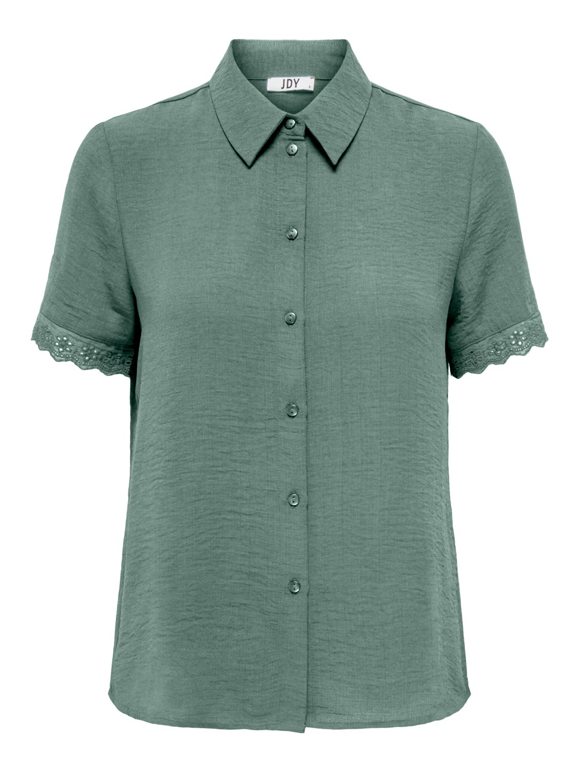 Short Sleeves Shirt With Lace Edge