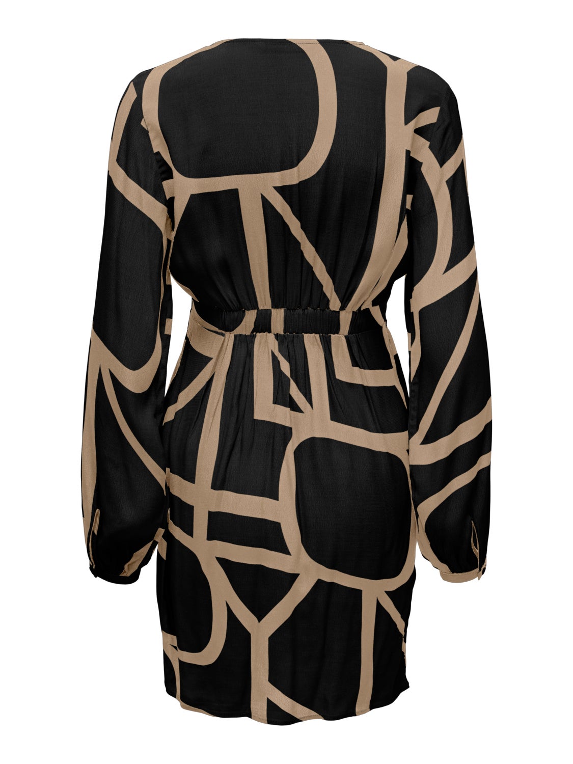 short printed dress with v-neck