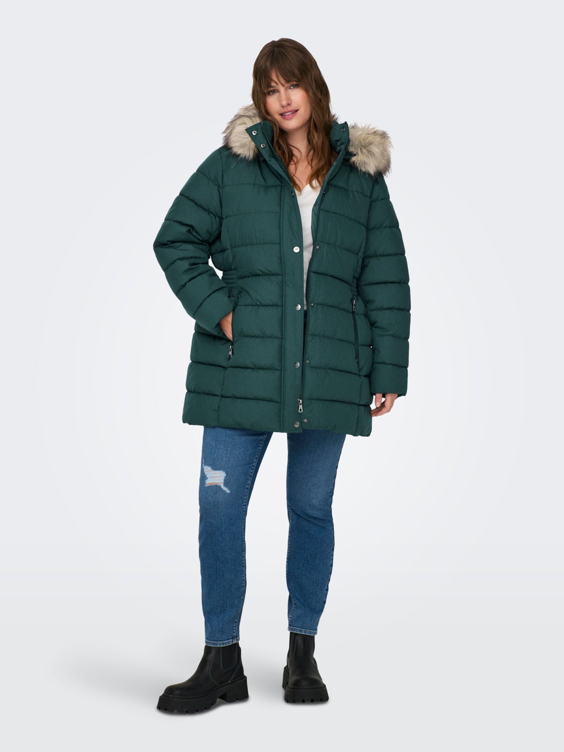 Curvy jacket with hood