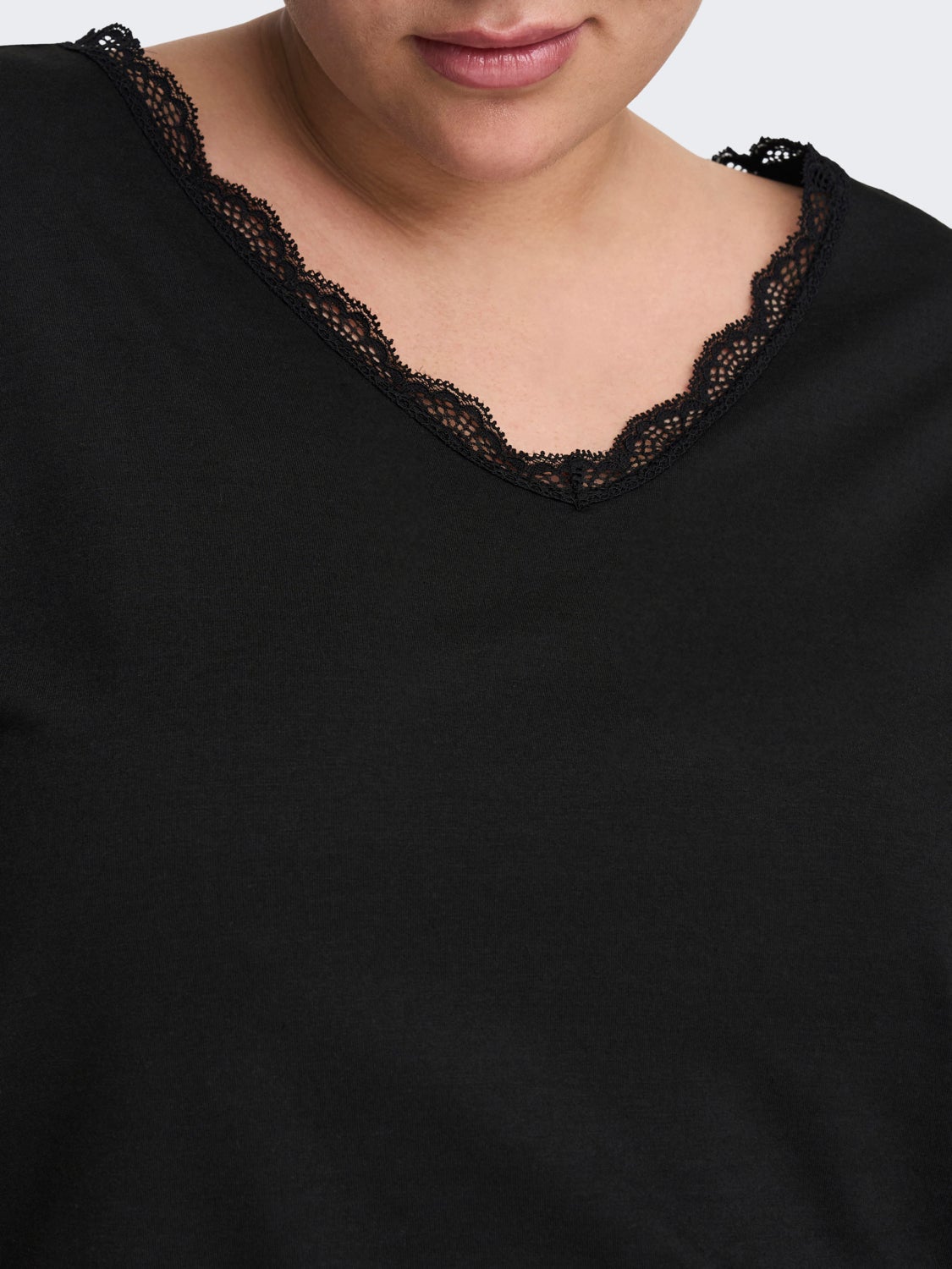 Curvy lace trim top