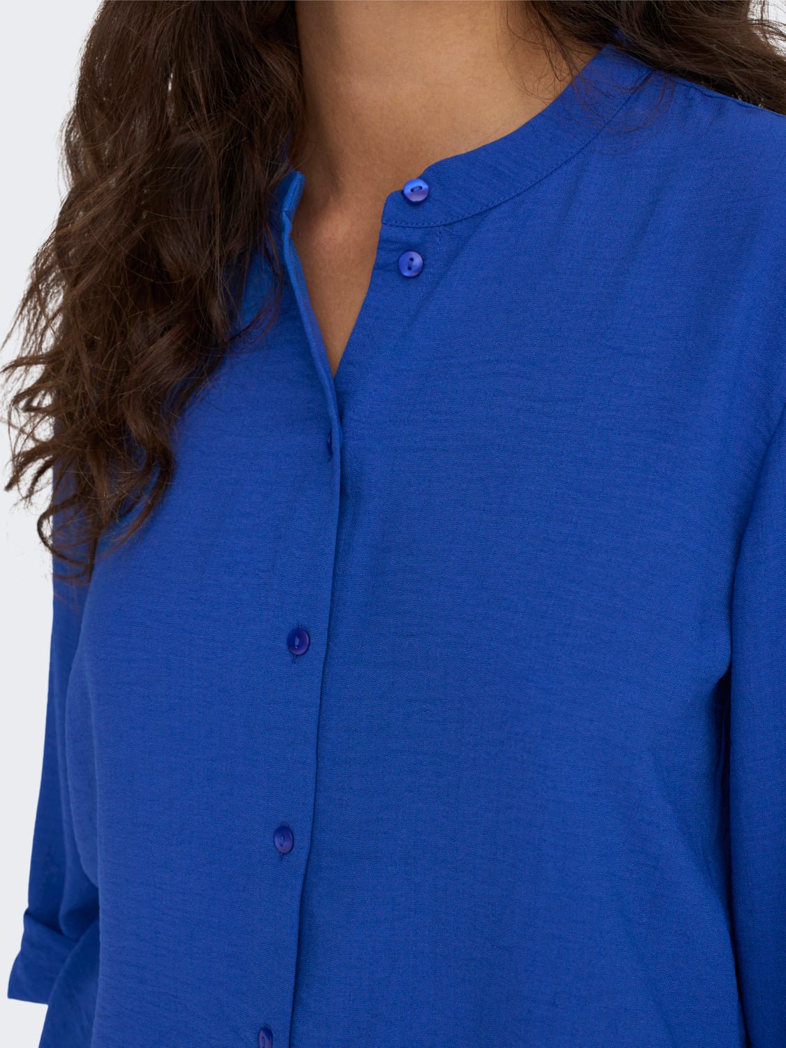 Mini shirt dress with china collar