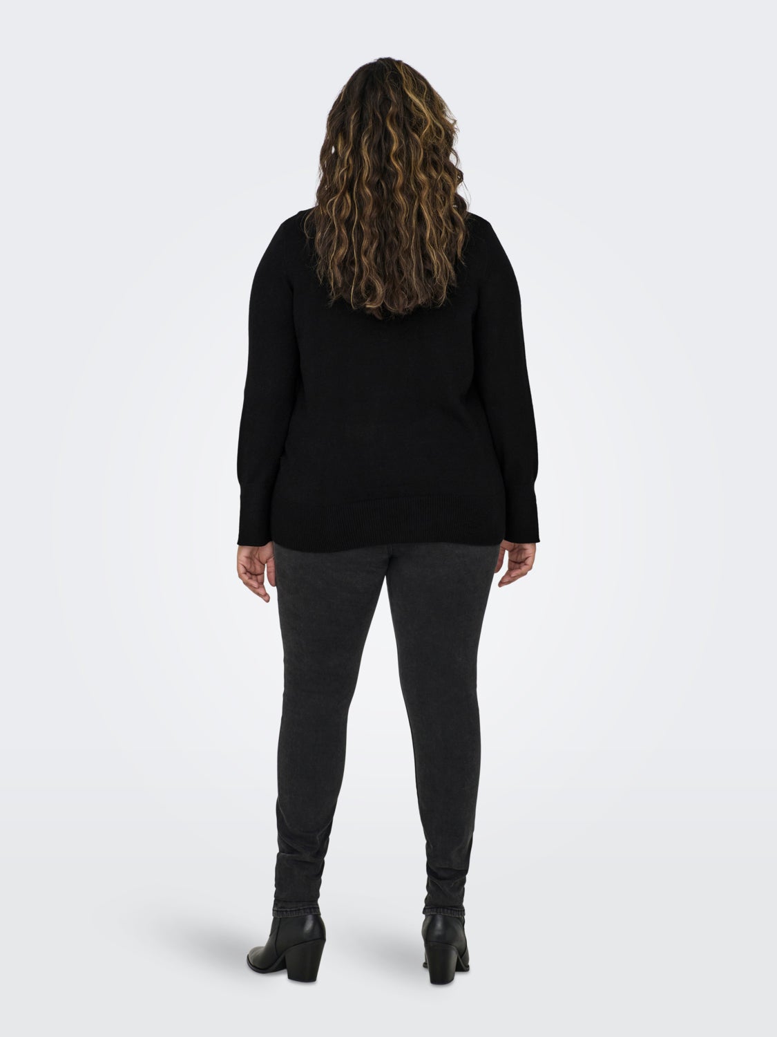 Curvy knit sweat with high neck