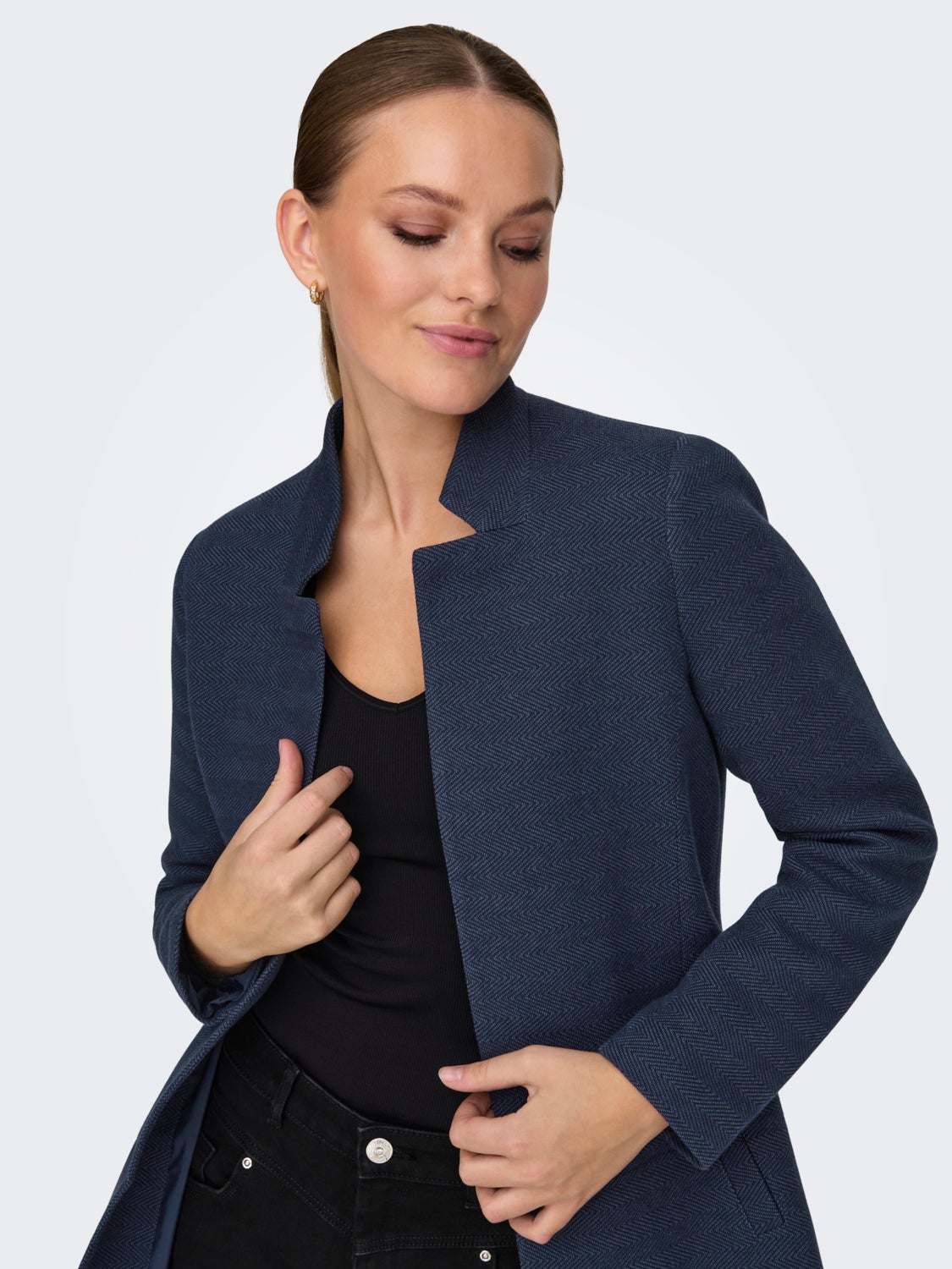 Coat with high collar