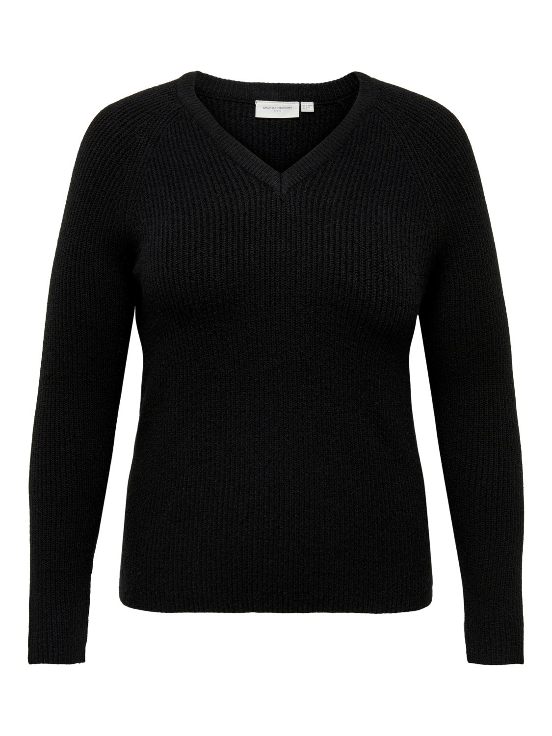 Curvy v-neck knitted pullover