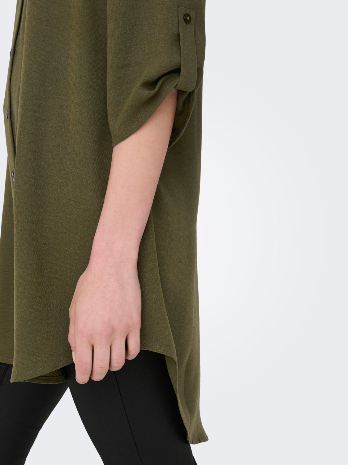 Mini shirt dress with china collar