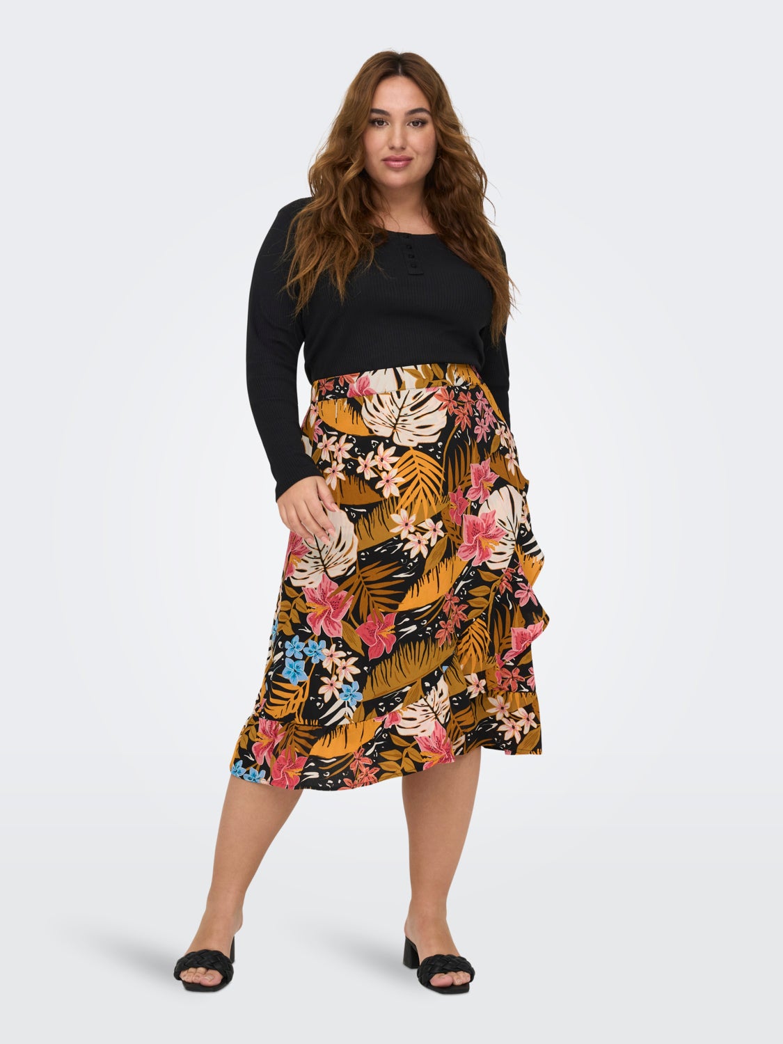 Curvy Midi Wrap Skirt