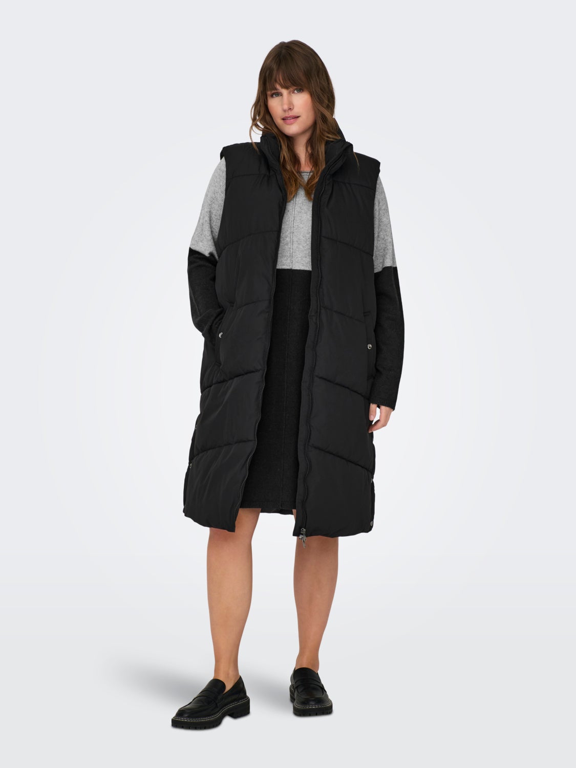 Curvy long puffer gilet