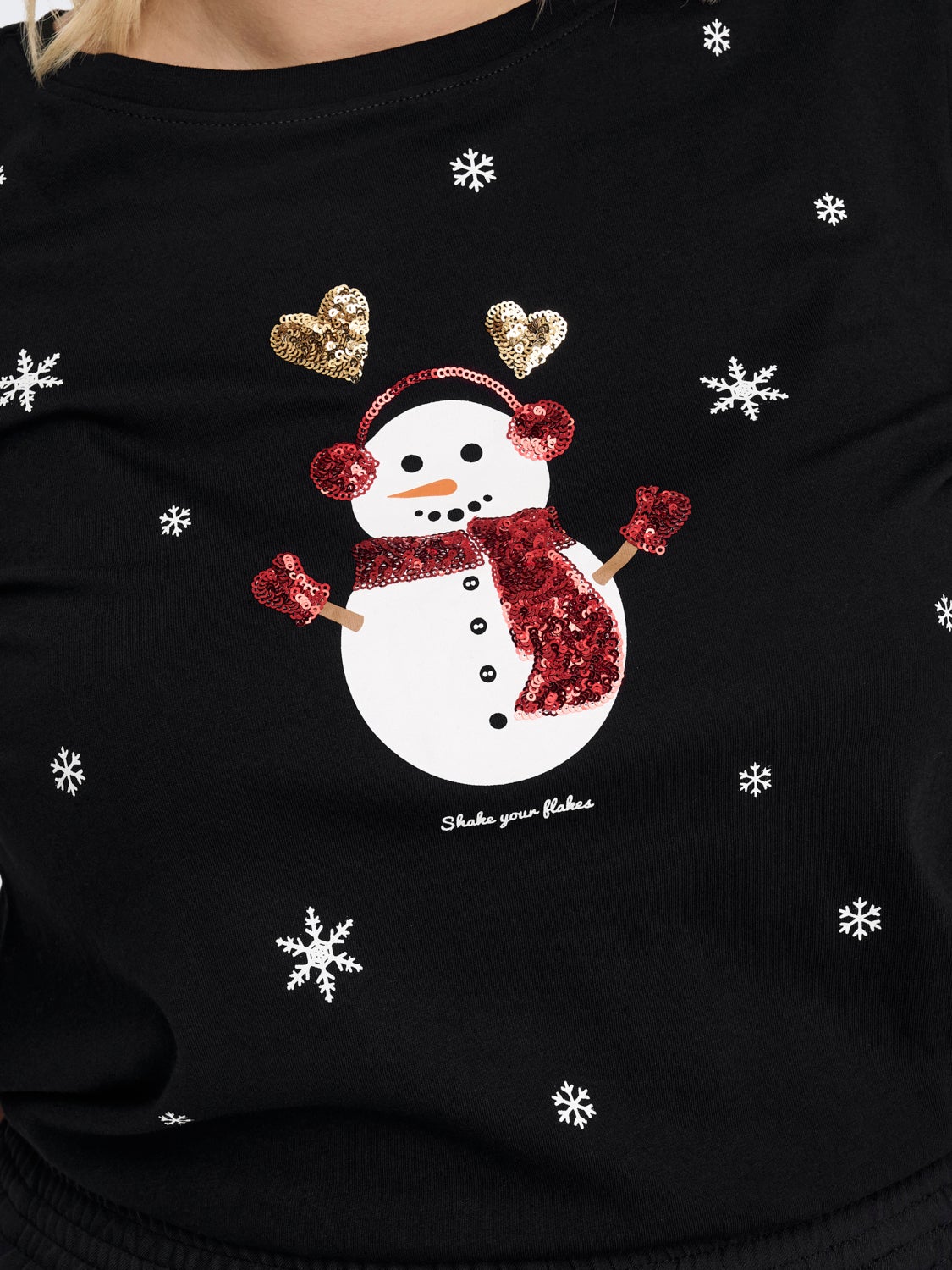 Curvy christmas detailed t-shirt
