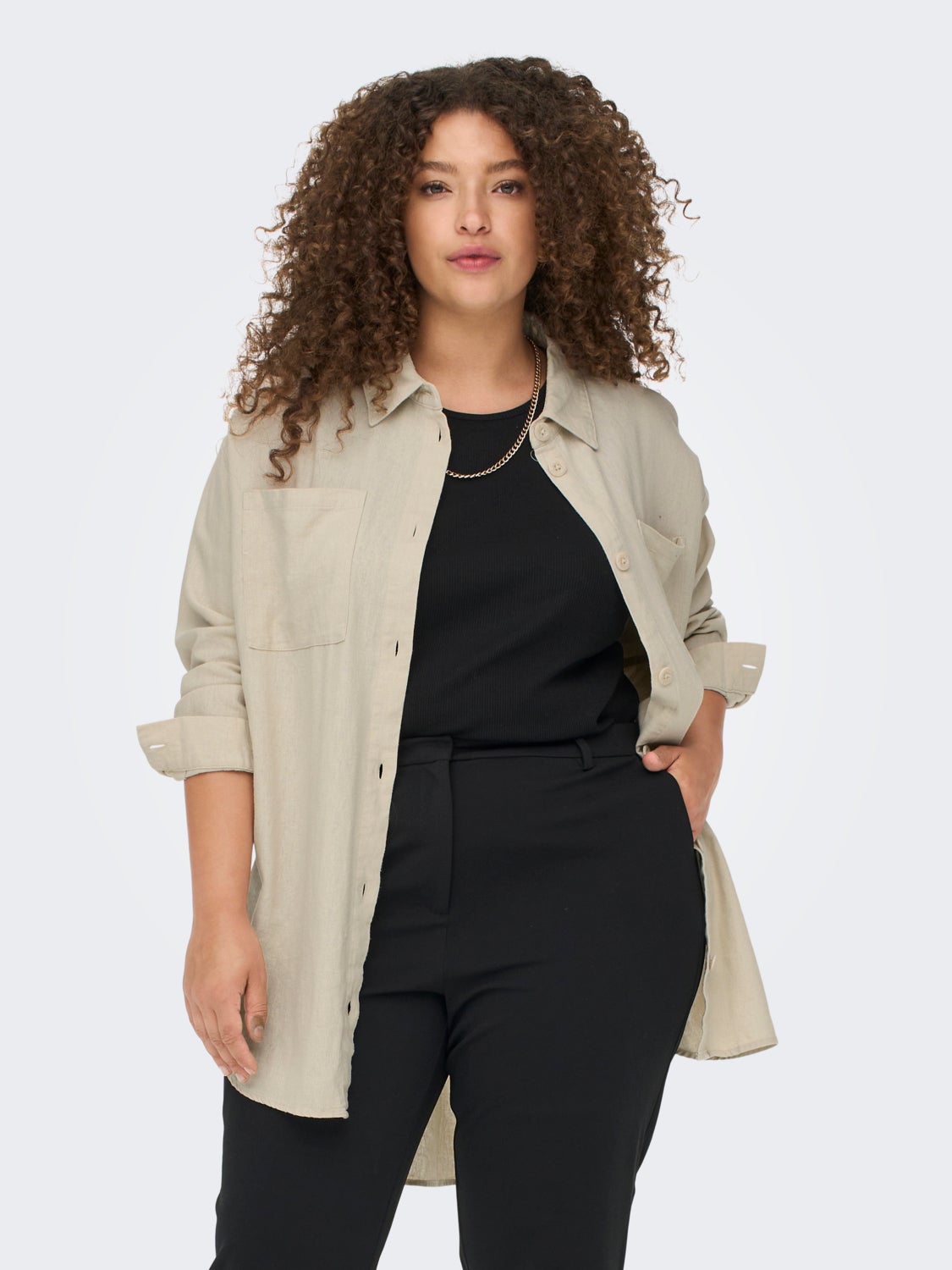 Curvy linen Shacket