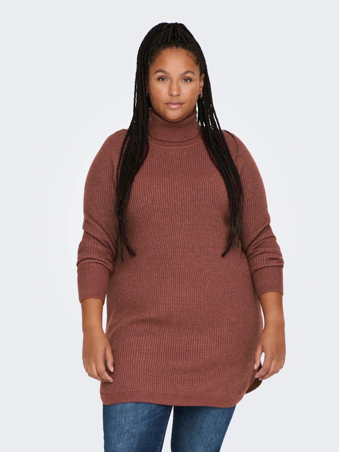 Curvy rollneck Knitted Pullover