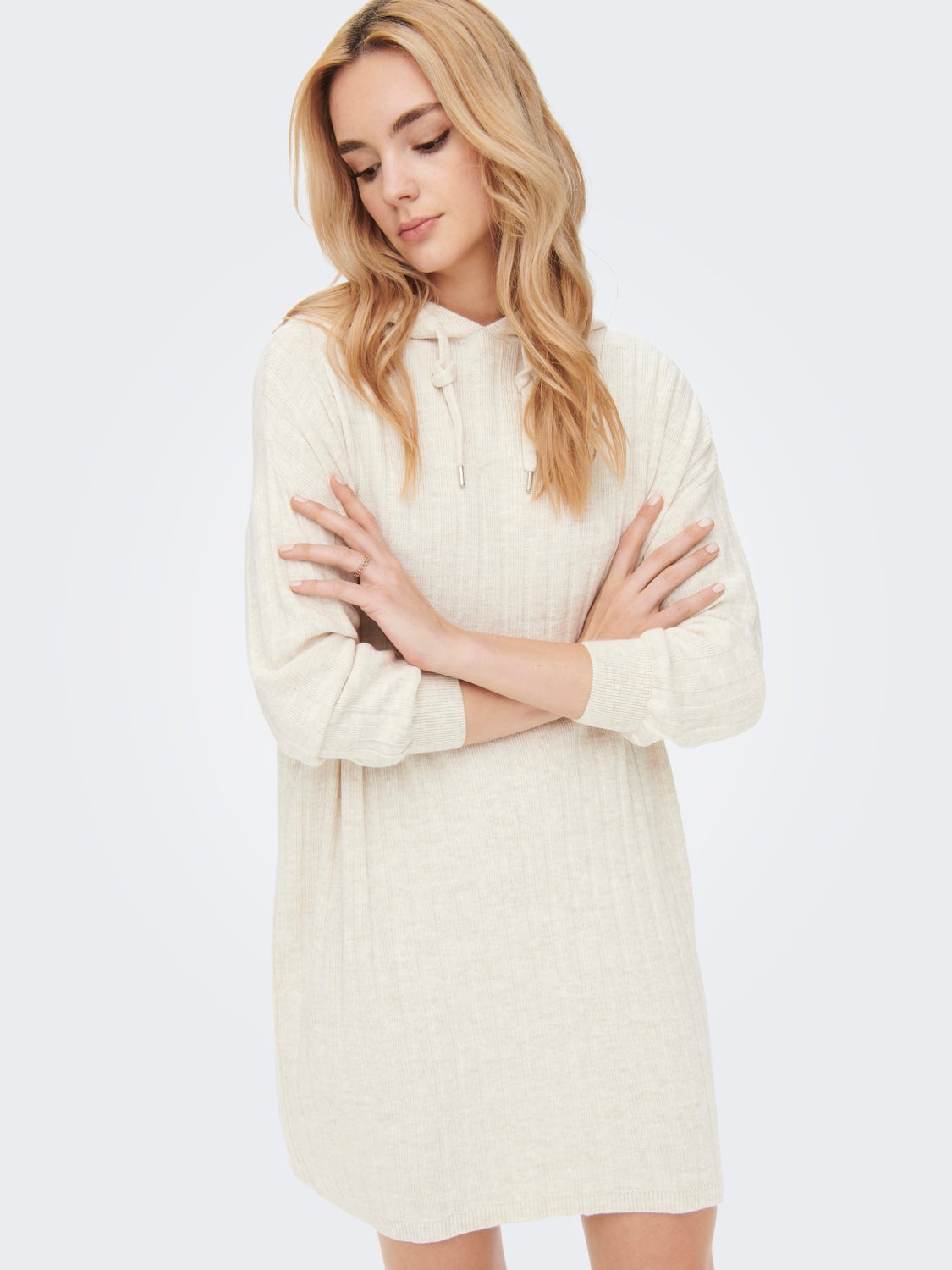 Knitted hoodie dress