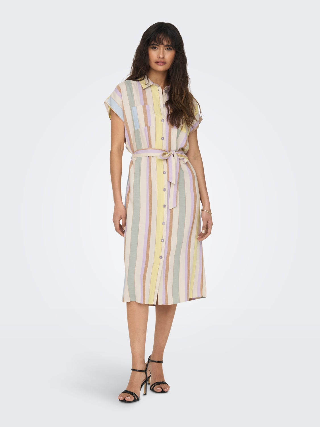 Midi Shirt Dress With Belt