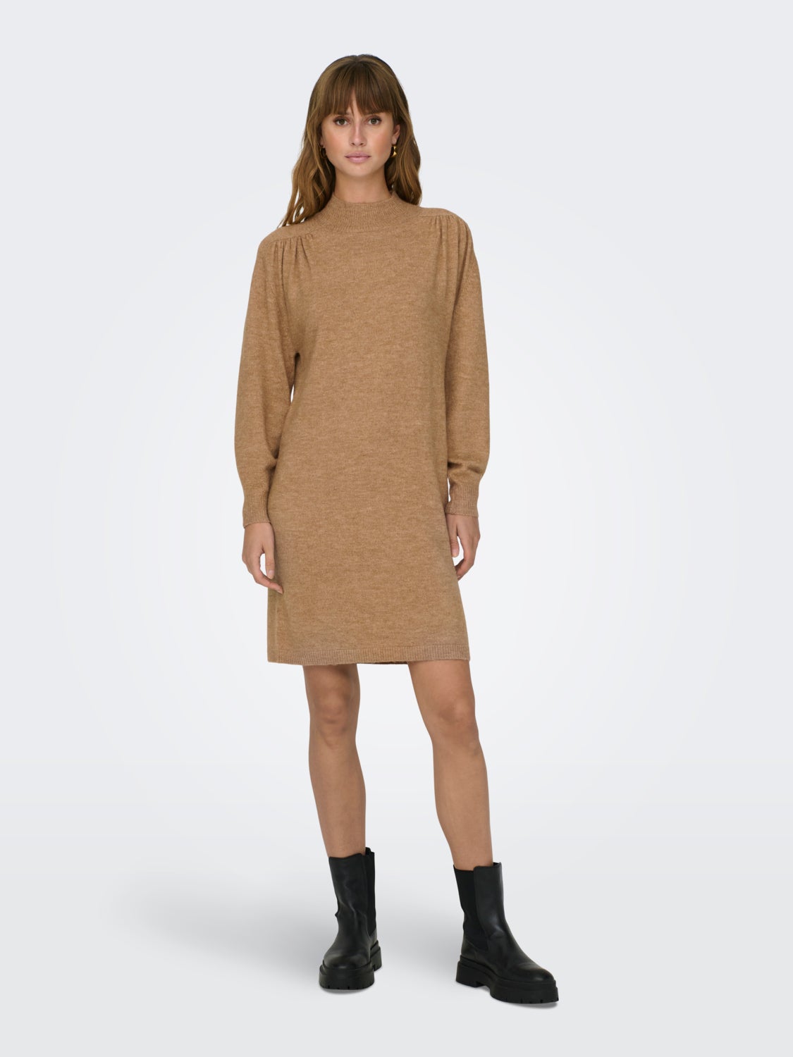 Mini high neck knit dress