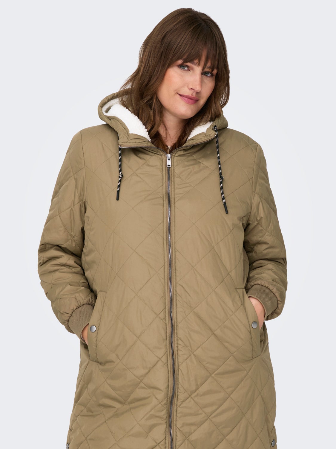 curvy Long hooded jacket