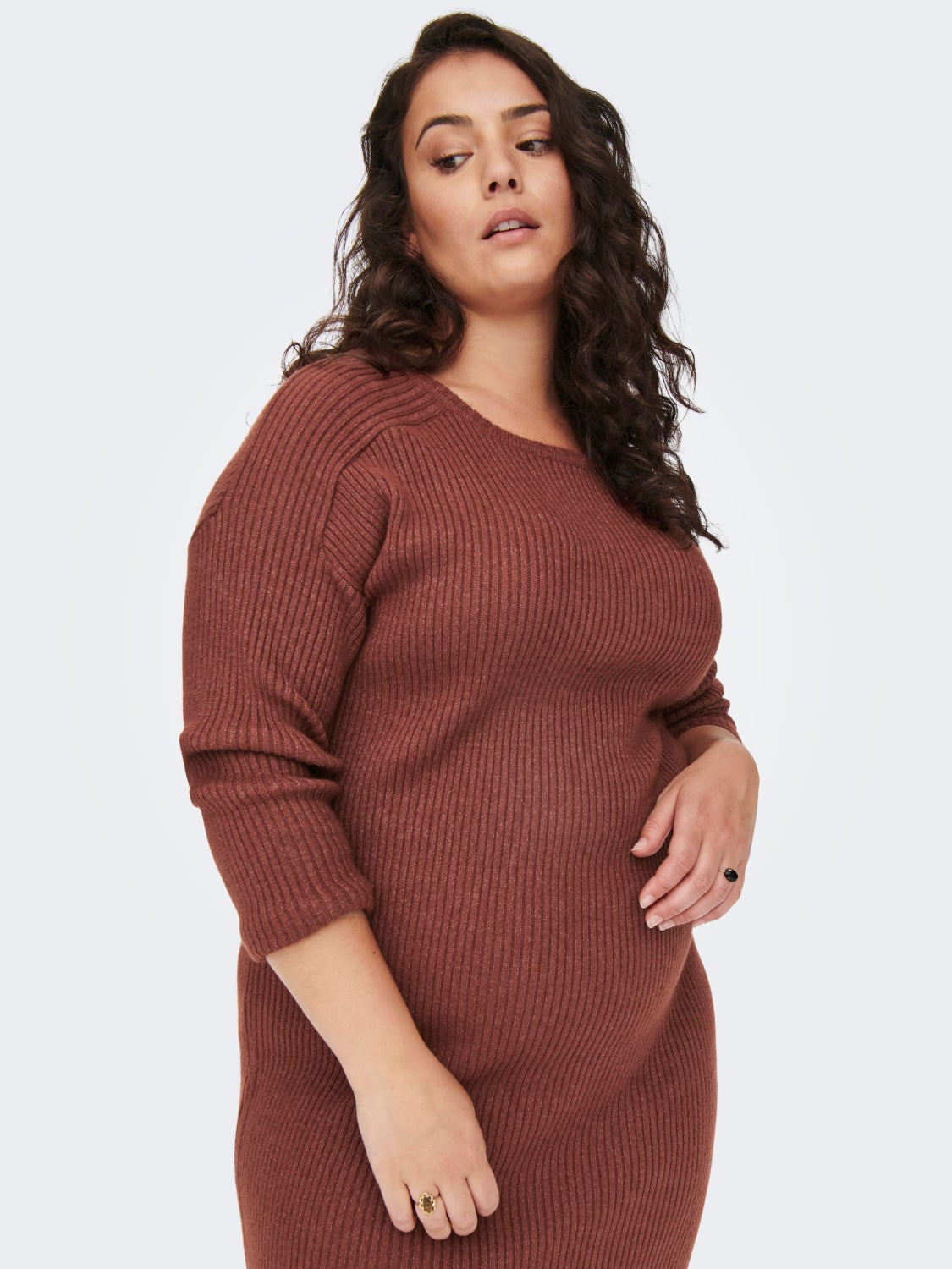 Curvy long sleeved Knitted Dress