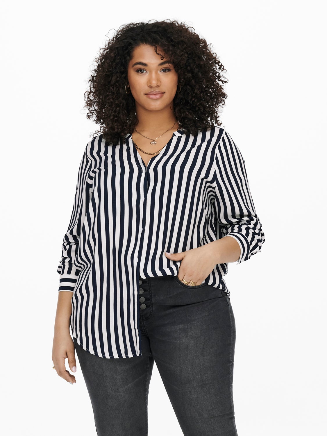 Curvy striped viscose Shirt
