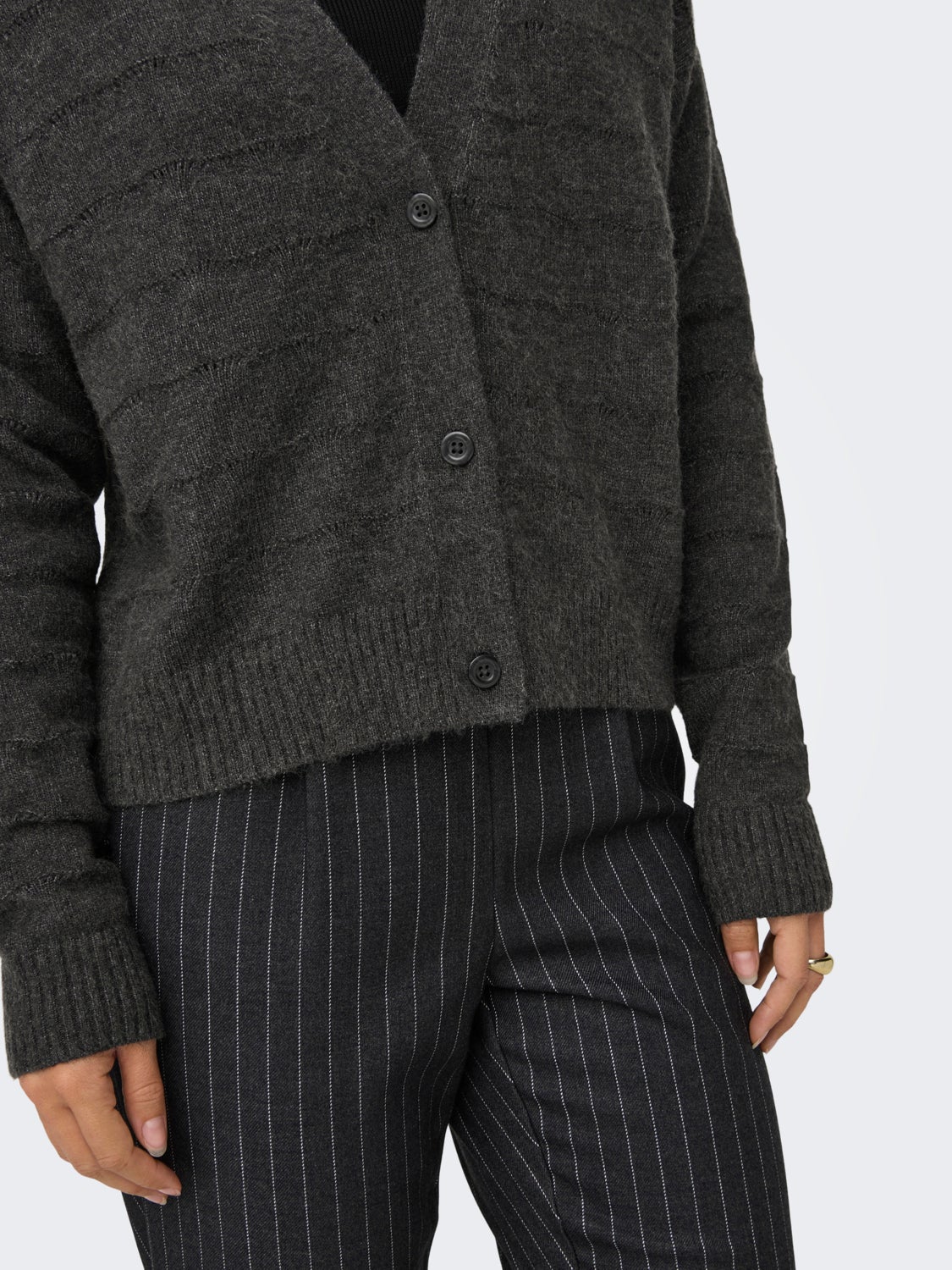 V-neck knit cardigan