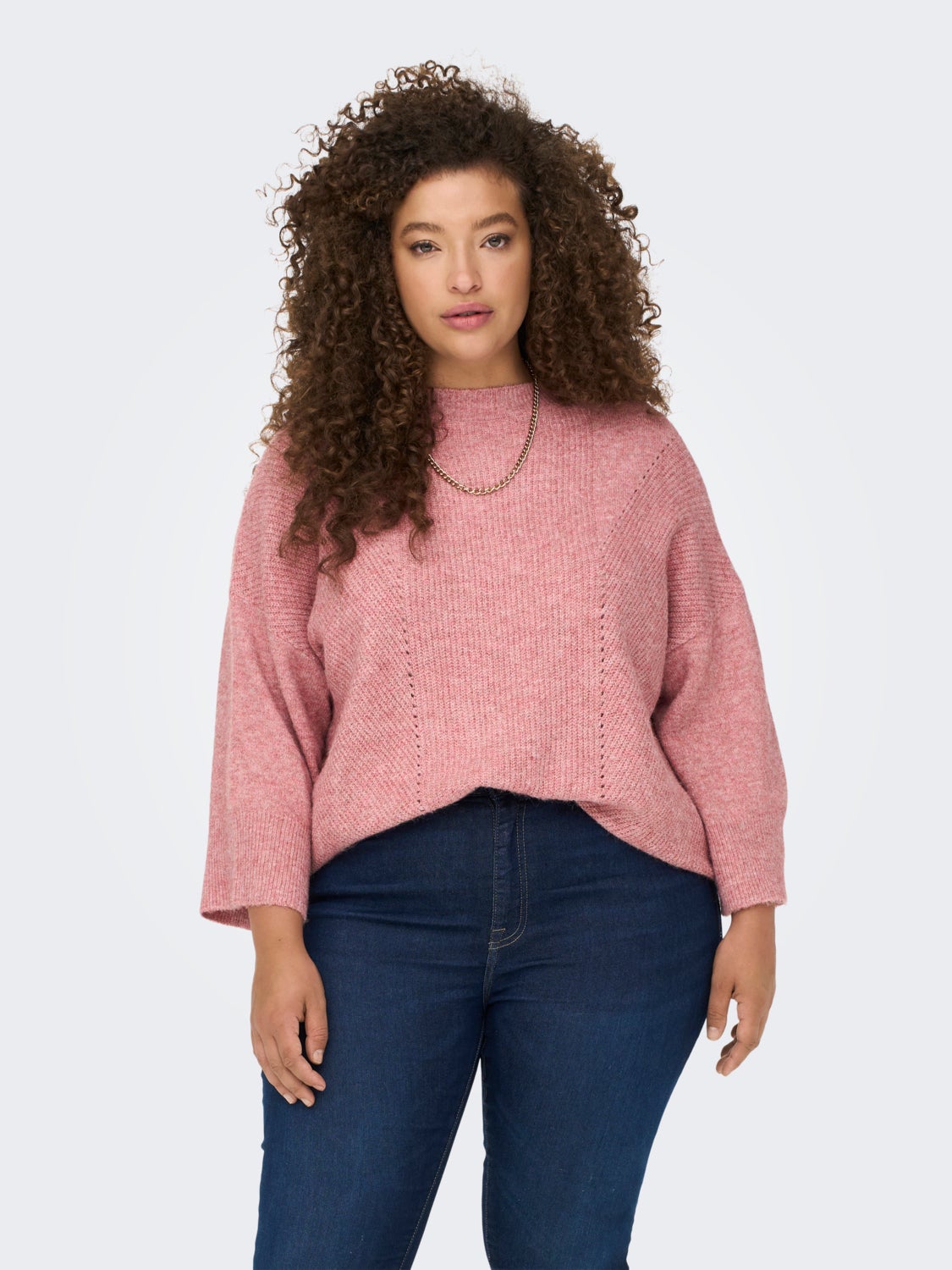 Curvy 3/4 sleeved Knitted Pullover