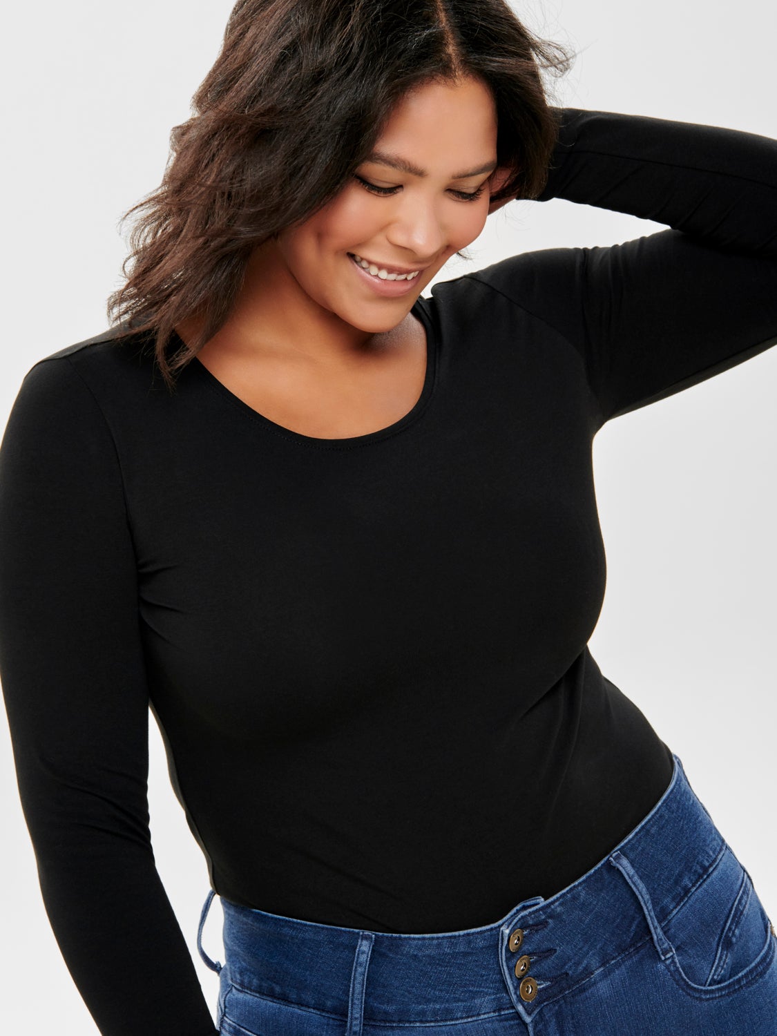Curvy long sleeve top