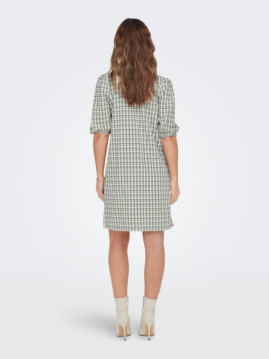 V-Neck Puff Sleeves Dresss