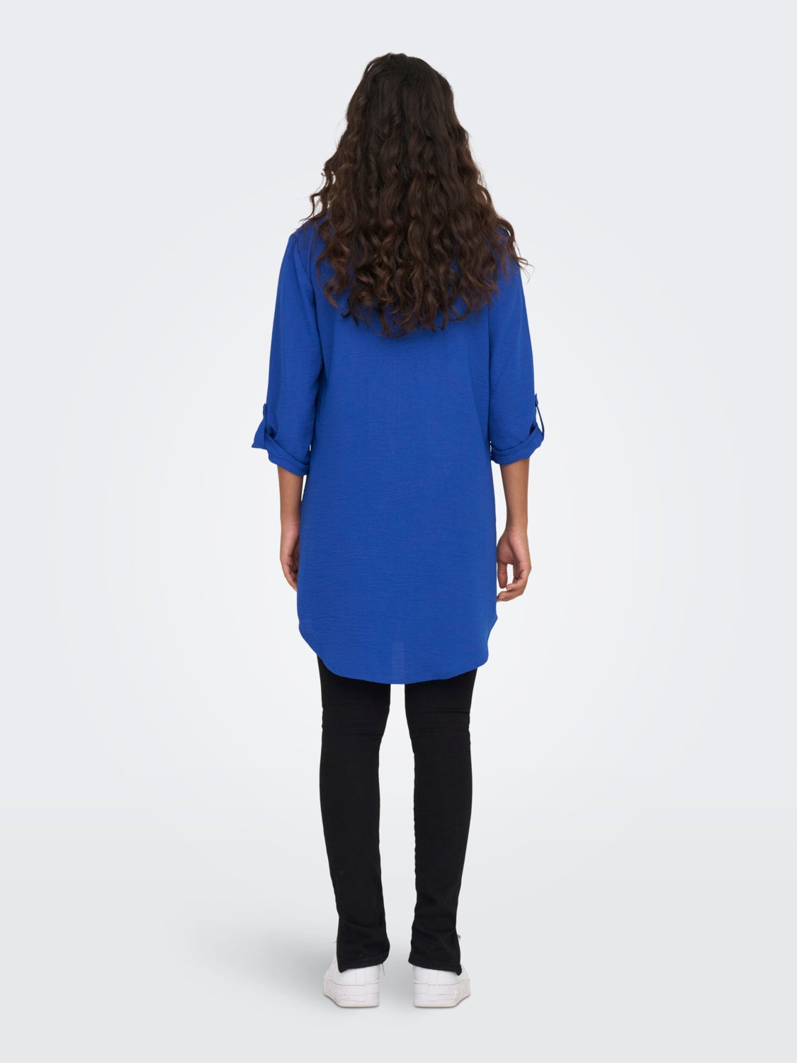 Mini shirt dress with china collar