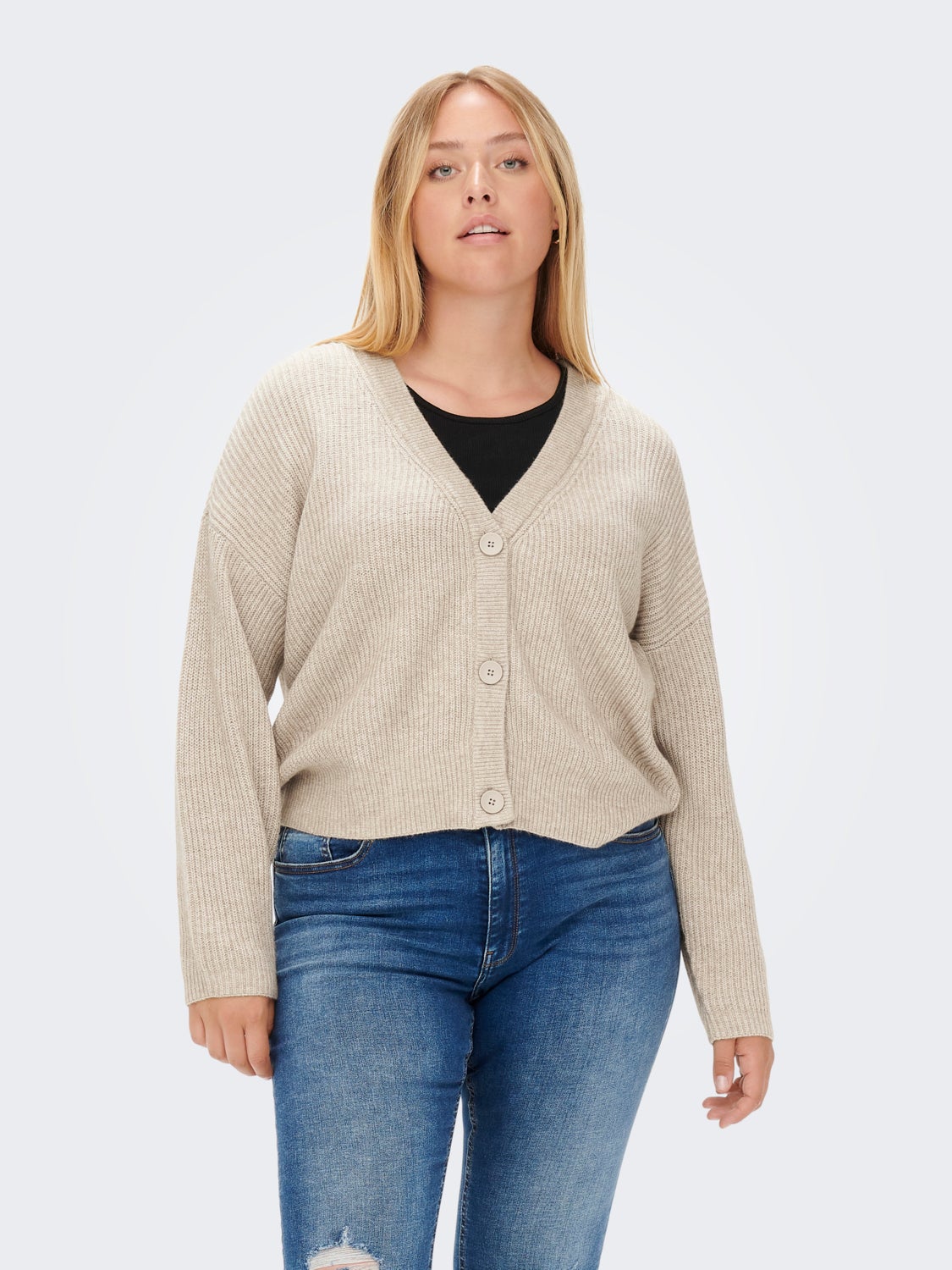 Curvy v-neck Knitted Cardigan