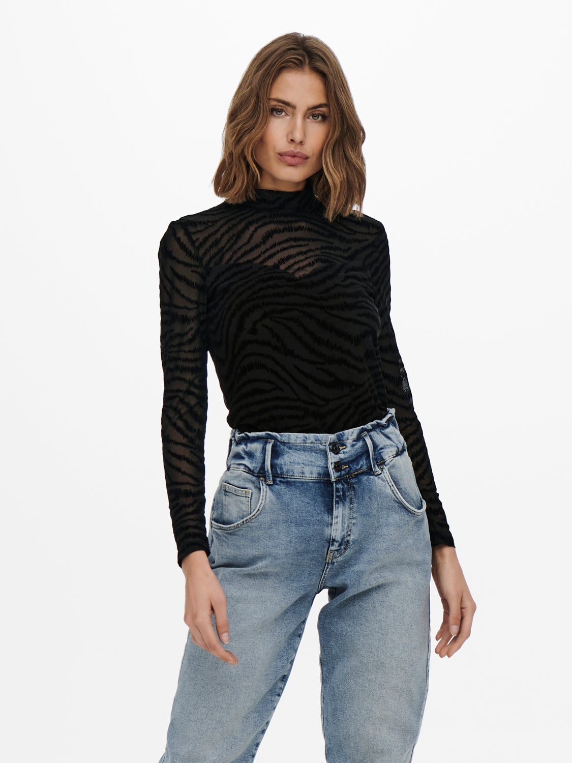 Highneck mesh Top