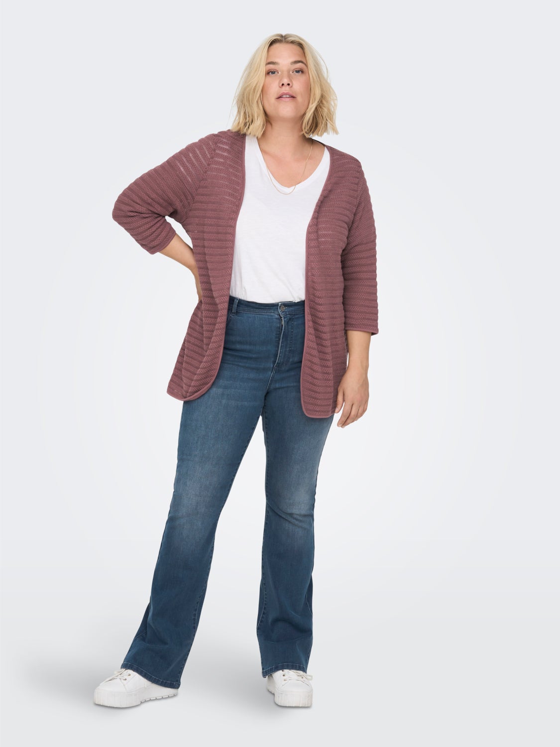 Curvy texture Knitted Cardigan