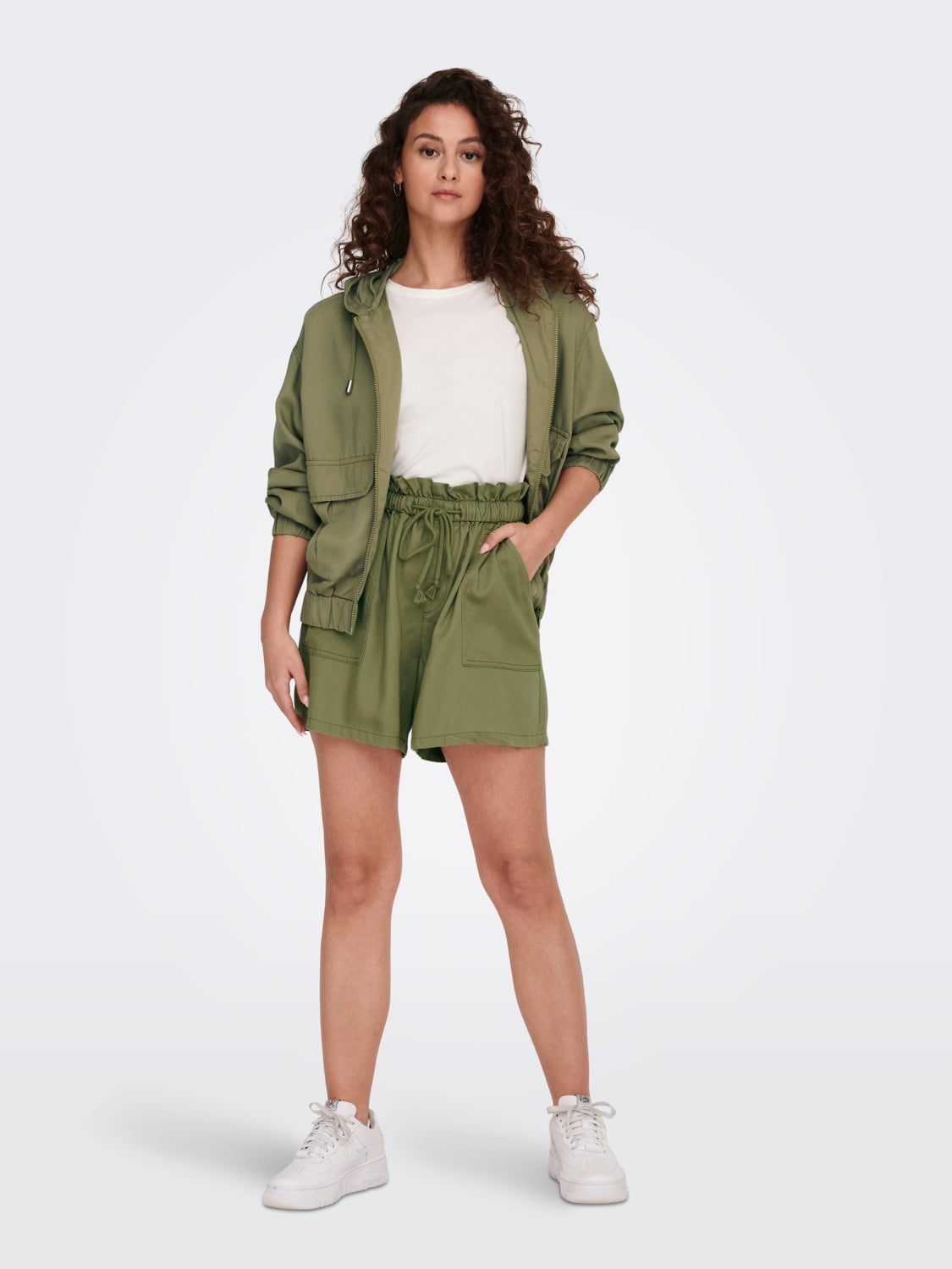 Short Jacket With Adjustable Hood