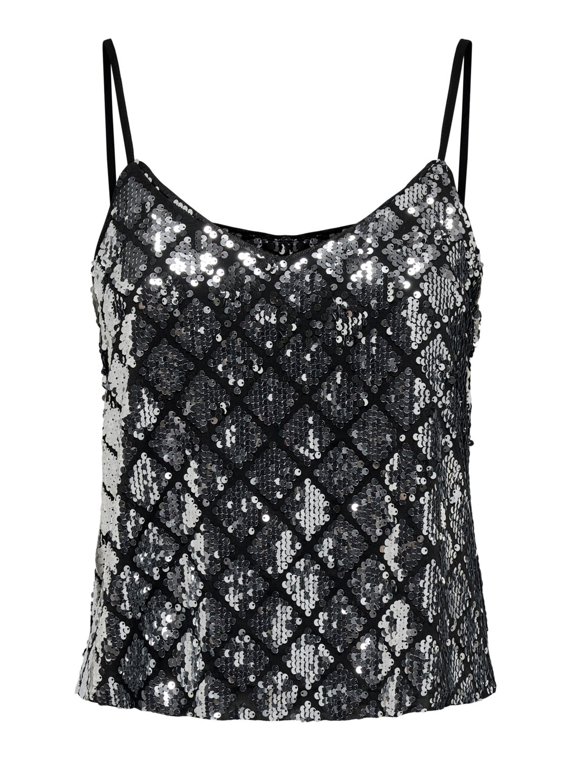 V-neck sequin top