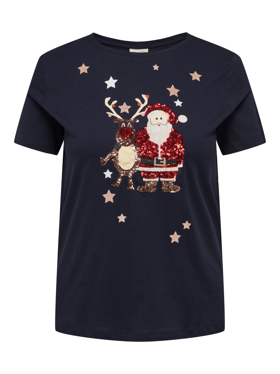 Curvy christmas detailed t-shirt