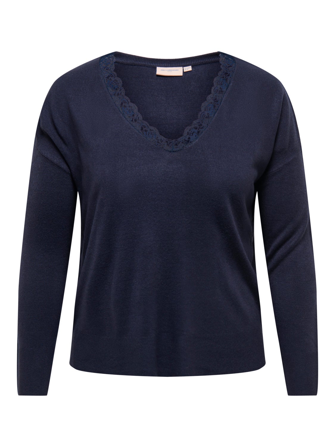 Curvy V-neck Knitted Pullover