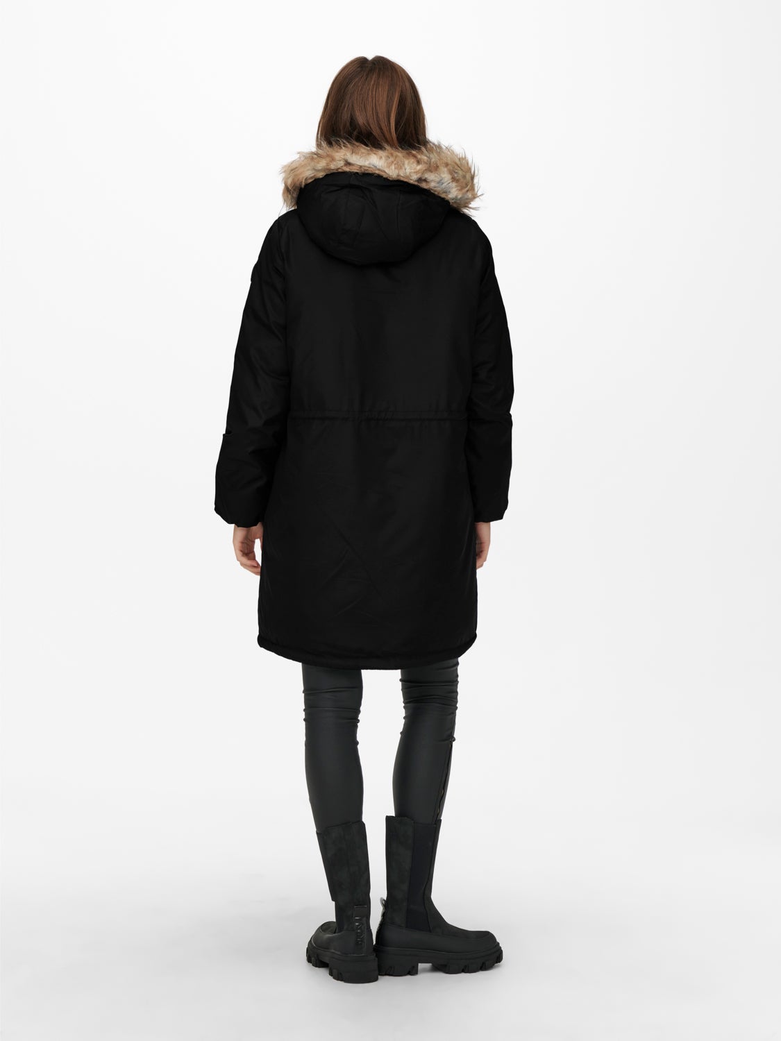 Long faux fur hooded Parka