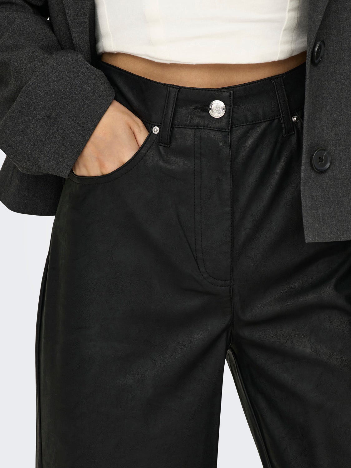 Faux leather trousers