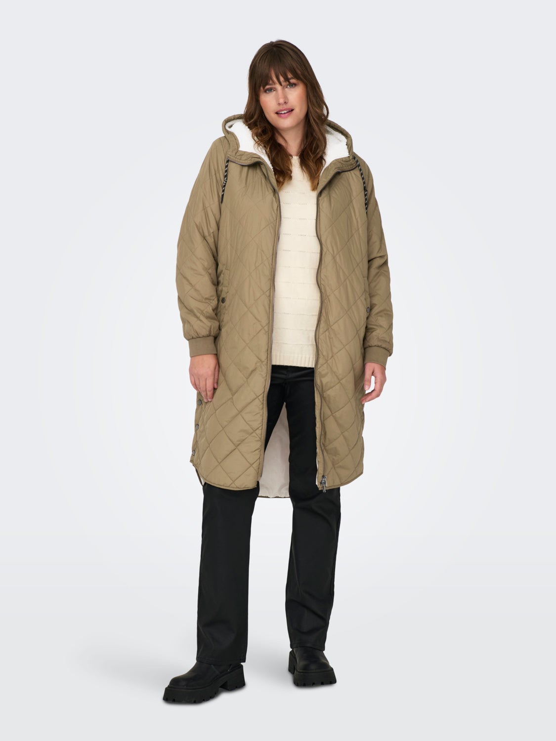 curvy Long hooded jacket