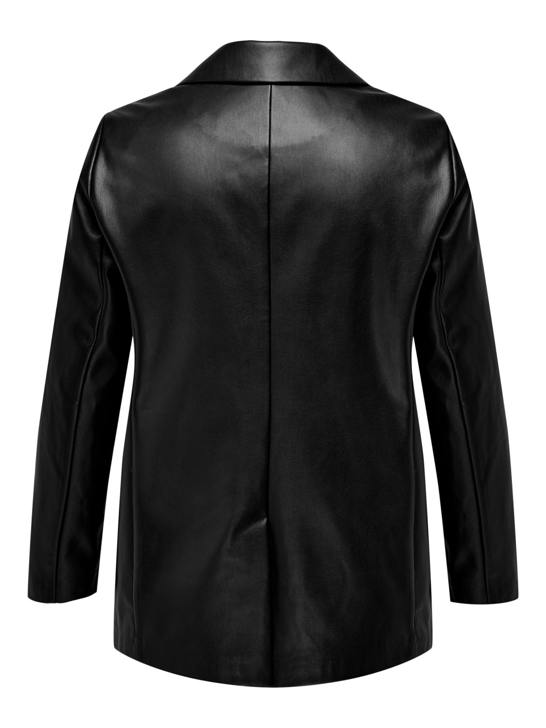 Curvy faux leather blazer