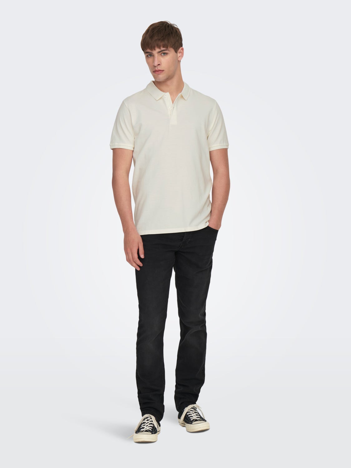 Slim Fit O-Neck Polo-Shirt